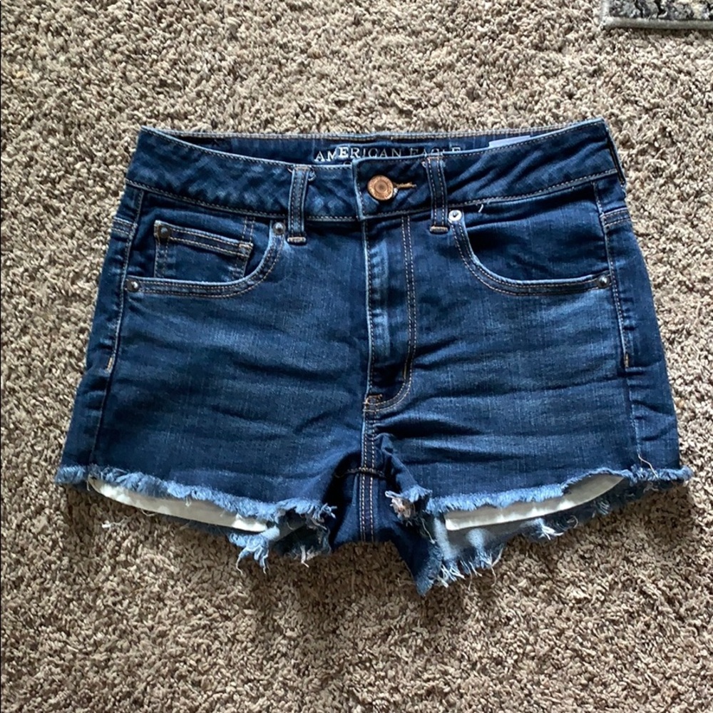 High Rise Shortie Jean Shorts